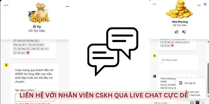 Liên hệ với nhân viên CSKH qua live chat cực dễ